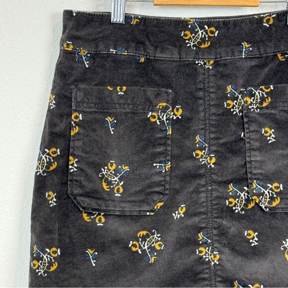 Free People A-line Floral Velour Mini Skirt 2 - Picture 2 of 9
